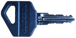 Gliderol garage door key cut key from top LF27